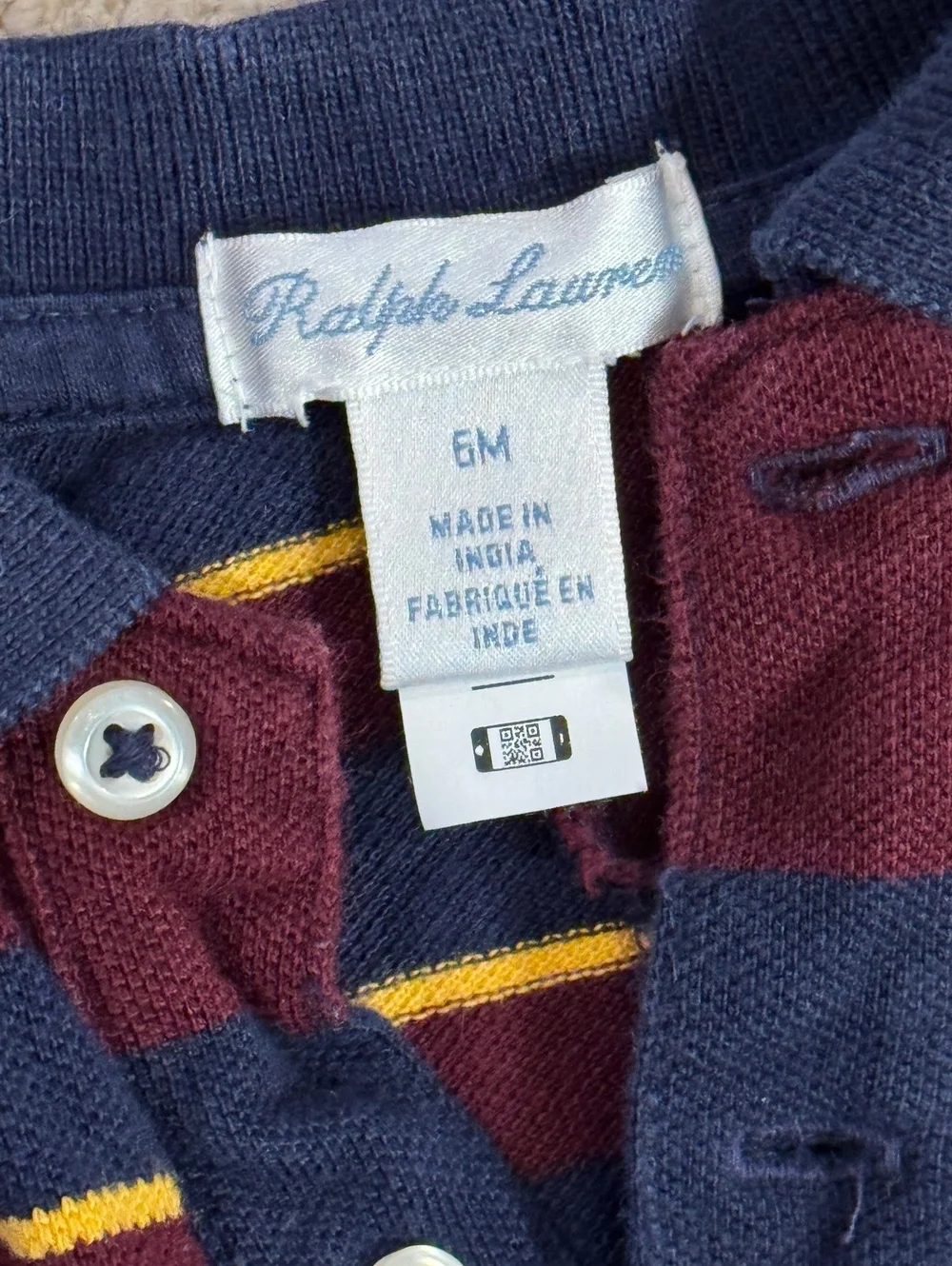 Ralph Lauren Baby Boys Colorblock Polo Romper 6M